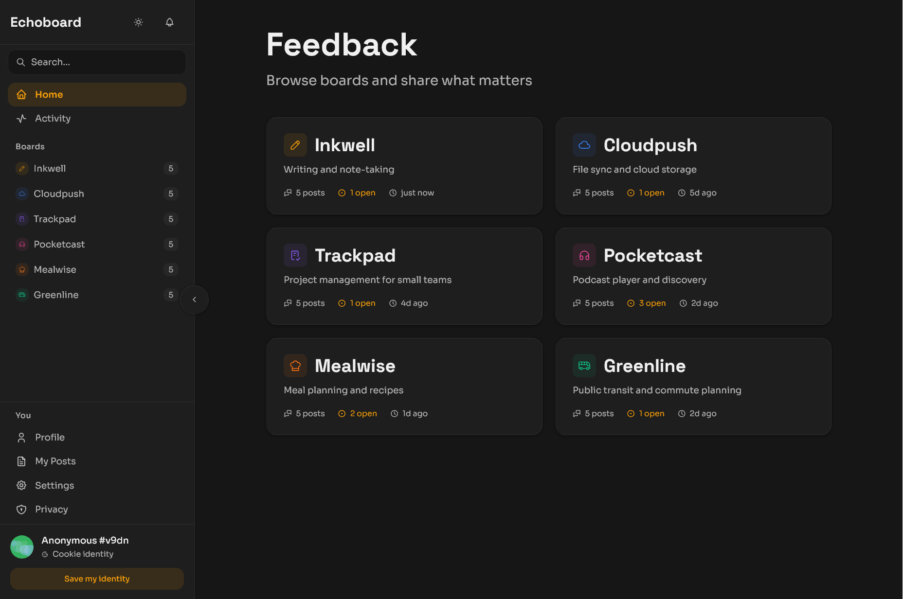 EchoBoard feedback boards overview with multiple product boards
