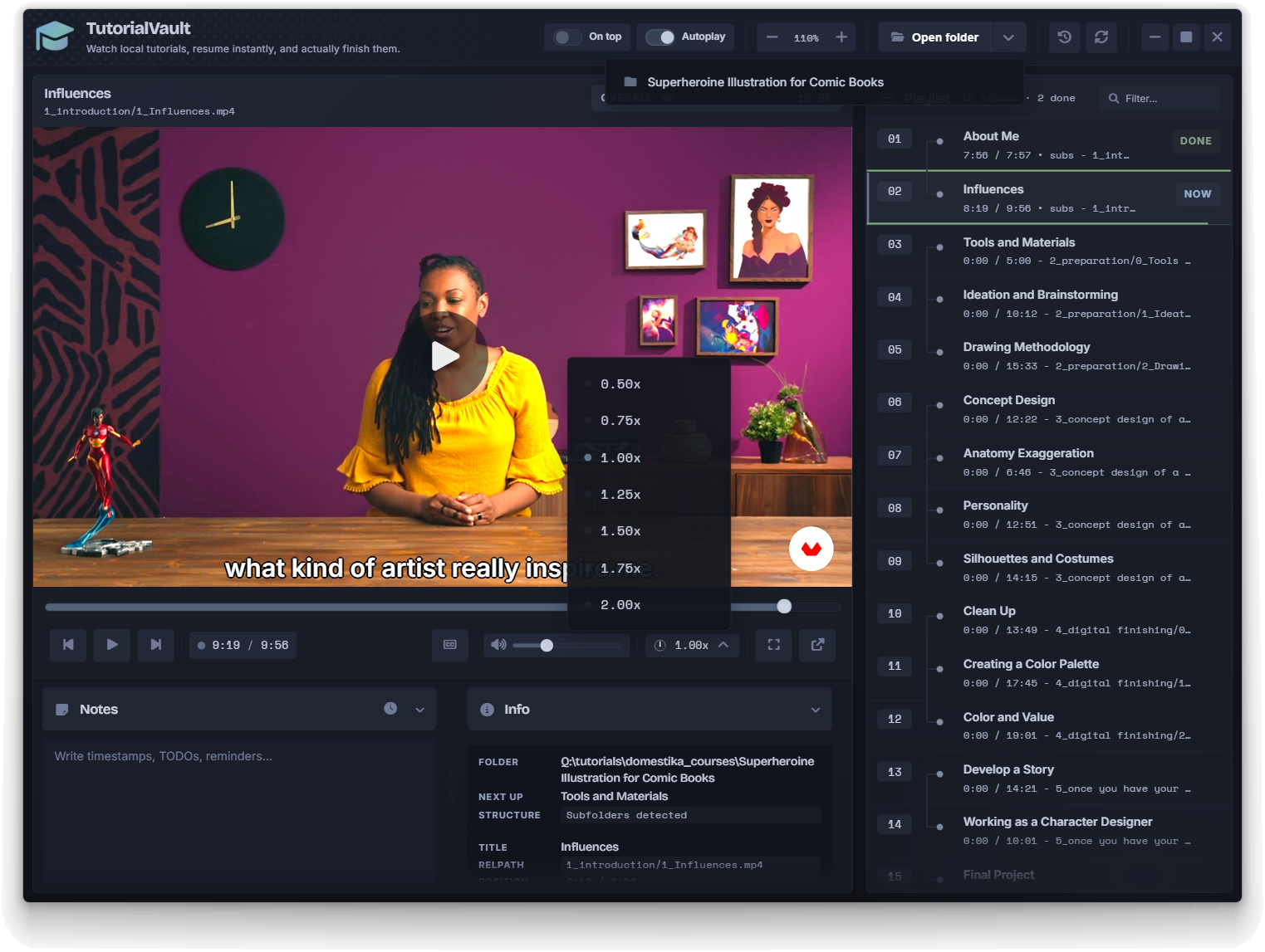 TutorialVault playback speed controls